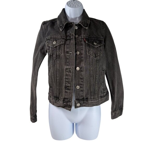 Levi Strauss & Company Women's Original Washed Black Denim Trucker Jacket Sz XS - Picture 14 of 16